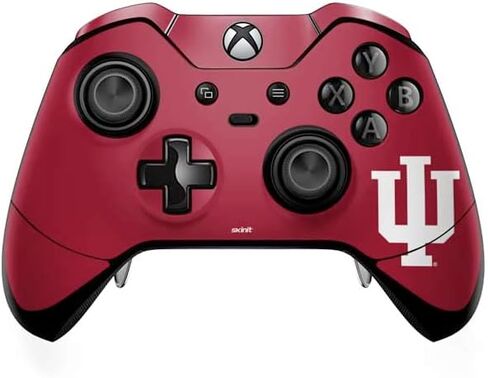 ملصق Skinit المخصص للألعاب متوافق مع وحدة تحكم Xbox One Elite - تصميم شعار جامعة إنديانا IU المرخص رسميًا in Kuwait