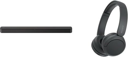 سوني S100F 2.0ch Soundbar مع مكبر صوت Bass Reflex، مكبر صوت مدمج وبلوتوث وسماعات رأس لاسلكية WH-CH520 بلوتوث على الأذن مع ميكروفون، أسود in Kuwait