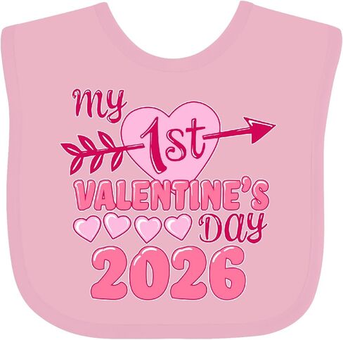 inktastic My First Valentine 2026- Heart and Arrow Baby Bib in Saudi Arabia