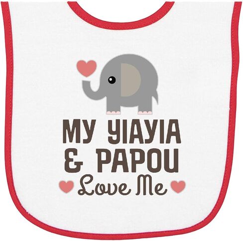 Inktastic My Yia Yia and Papou Love Me Outfit مريلة قماش تيري للأطفال in Kuwait