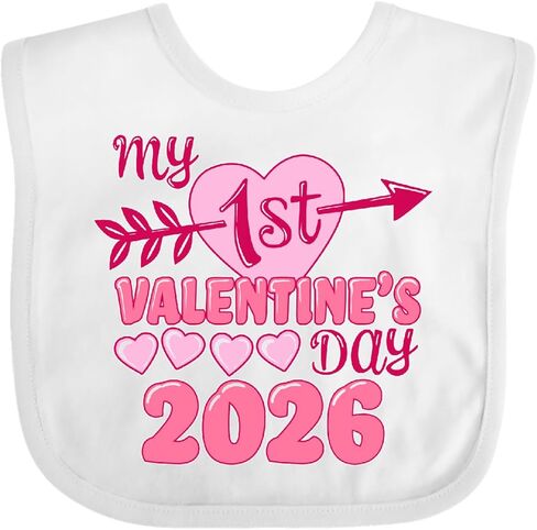 Inktastic My First Valentine 2026- مريلة أطفال على شكل قلب وسهم in Kuwait