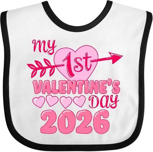 inktastic My First Valentine 2026- Heart and Arrow Baby Bib in Saudi Arabia