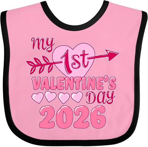inktastic My First Valentine 2026- Heart and Arrow Baby Bib in Saudi Arabia