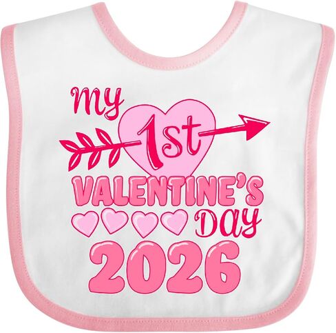 inktastic My First Valentine 2026- Heart and Arrow Baby Bib in Saudi Arabia