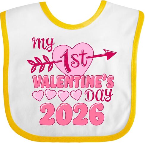 inktastic My First Valentine 2026- Heart and Arrow Baby Bib in Saudi Arabia