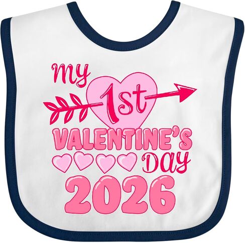 inktastic My First Valentine 2026- Heart and Arrow Baby Bib in Saudi Arabia