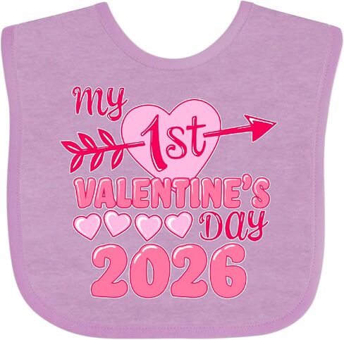 inktastic My First Valentine 2026- Heart and Arrow Baby Bib in Saudi Arabia