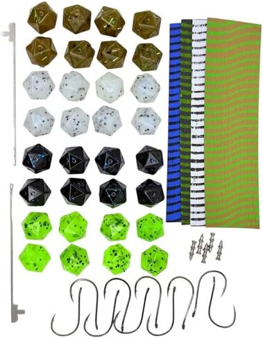 مجموعة طعم بلاستيكية ناعمة من البلاستيك الناعم من Aftershock Fuzzy Dice - طُعم نرد مطاطي حي للباس والكرابي والبانفيش والسلمون المرقط in Saudi Arabia
