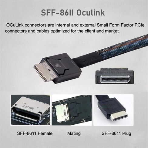 xiwai 2280 M.2 M-Key NVME PCI-E4.0 إلى SFF-8612 SFF-8611 محول مضيف Oculink مع جهاز إعادة التشغيل الخطي لـ U.2 SSD eGPU عبر أطوال الكابلات الطويلة in Kuwait