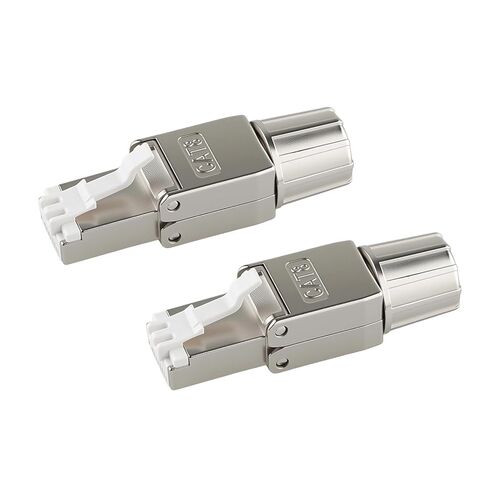 موصلات خالية من الأدوات Cat7 RJ45، مقابس إنهاء إيثرنت محمية بسبائك الزنك لكابل شبكة 22 إلى 24 AWG، سهلة التركيب، عبوتان in Kuwait