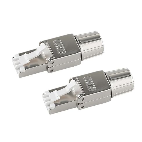 موصلات خالية من الأدوات Cat7 RJ45، مقابس إنهاء إيثرنت محمية بسبائك الزنك لكابل شبكة 22 إلى 24 AWG، سهلة التركيب، عبوتان in Kuwait