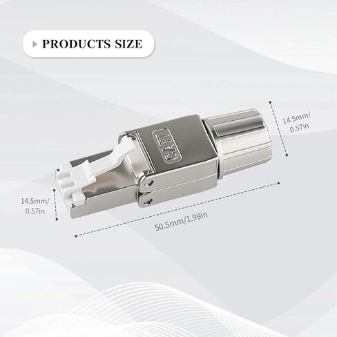 موصلات خالية من الأدوات Cat7 RJ45، مقابس إنهاء إيثرنت محمية بسبائك الزنك لكابل شبكة 22 إلى 24 AWG، سهلة التركيب، عبوتان in Kuwait