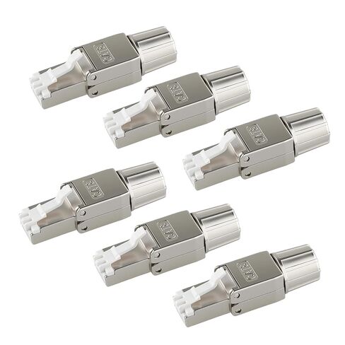 موصلات خالية من الأدوات Cat7 RJ45، مقابس إنهاء إيثرنت محمية بسبائك الزنك لكابل شبكة 22 إلى 24 AWG، سهلة التركيب، عبوتان in Kuwait