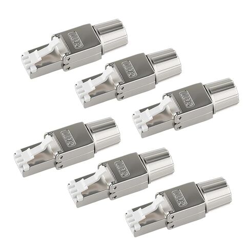 موصلات خالية من الأدوات Cat7 RJ45، مقابس إنهاء إيثرنت محمية بسبائك الزنك لكابل شبكة 22 إلى 24 AWG، سهلة التركيب، عبوتان in Kuwait