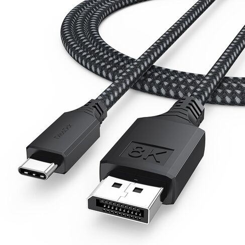 USB C to Displayport Cable 6Ft, DP 1.4 with 8K@60Hz 4K@120Hz 2K@240Hz 1080P@280Hz, USBC (Thunderbolt 3/4/5) to Display Port 32.4Gbps Cord for Laptop MacBook Air/Pro Computer iPhone 17 iPad to Monitor in Saudi Arabia