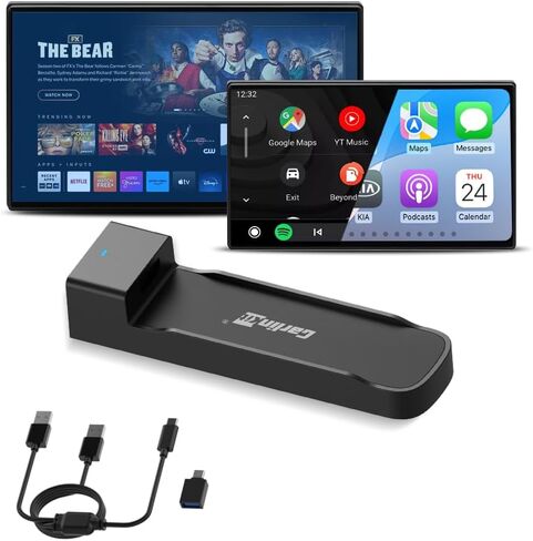 محول تلفزيون السيارة Carlinkit FireDrive Link Pro HDMI لتدفق Fire TV Stick، ومحول Apple CarPlay اللاسلكي ومحول Android التلقائي، متوافق مع سيارات CarPlay السلكية، دونجل 3 في 1، التوصيل والتشغيل in Saudi Arabia