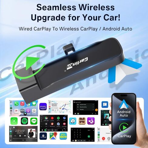 محول تلفزيون السيارة Carlinkit FireDrive Link Pro HDMI لتدفق Fire TV Stick، ومحول Apple CarPlay اللاسلكي ومحول Android التلقائي، متوافق مع سيارات CarPlay السلكية، دونجل 3 في 1، التوصيل والتشغيل in Saudi Arabia