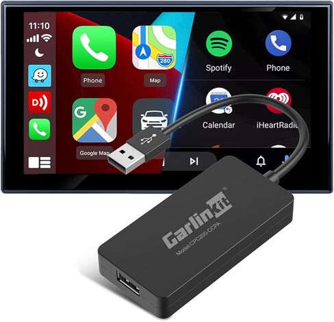 Carlinkit CCPA Wireless CarPlay & Android Auto Adapter, Only for Car with Android Head Unit 4.4.2+, 5.8GHz Dongle with Built-in APK App, Support Wireless Connect & Screen Mirroring, OTA Upgrade in Saudi Arabia