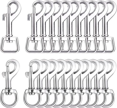Lucky Goddness 20pcs Swivel Snap Hooks for Dog Leash Collar Linking, Metal Heavy Duty Eye Lobster Claw Clasp Multipurpose- Perfect for Pet Buckle Key Chain Purse Bag Making Handmade Crafts DIY Project in Saudi Arabia