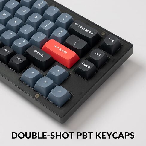 لوحة مفاتيح ميكانيكية سلكية مخصصة Keychron V2، تخطيط 65% QMK/VIA ماكرو قابل للبرمجة مع مفتاح Keychron K Pro Blue قابل للتبديل السريع متوافق مع نظام التشغيل Mac Windows Linux (أسود بلوري - شفاف) in Kuwait