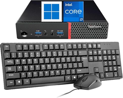 كمبيوتر لينوفو ثينك سنتر M700 تايني المكتبي، كمبيوتر ويندوز 11 برو، كور i7-6700T، ذاكرة الوصول العشوائي 8 جيجا، 256 جيجا اس اس دي، USB 3.0، منفذ عرض، واي فاي، BT، (متجدد) كمبيوتر صغير i7 المكتبي in Kuwait