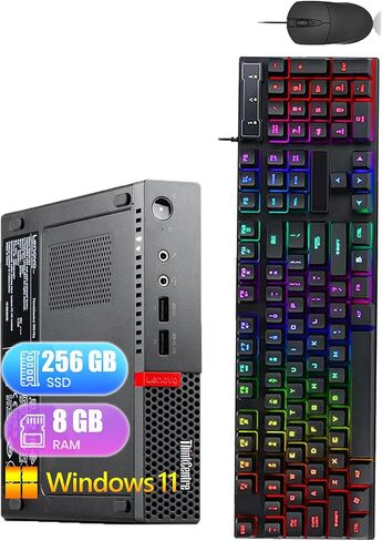 Lenovo ThinkCentre M910Q Tiny Desktop PC Win 11 Pro, Intel 6th Gen Core i5, 8GB RAM, 256GB SSD, Wi-Fi Adapter, DisplayPort, Keyboard＆Mouse, i5 Mini Computer PC (Renewed) in Saudi Arabia