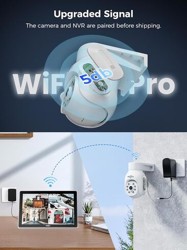 Hiseeu Wireless Security Camera System, 5MP Outdoor Cameras with 10" LCD Monitor 4-Cam Kit, 1TB HDD, Plug & Play NVR, Auto Tracking, 2.4G/5GHz WiFi, 2-Way Audio, Color Night Vision, No Monthly Fees in Saudi Arabia