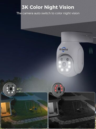 Hiseeu Wireless Security Camera System, 5MP Outdoor Cameras with 10" LCD Monitor 4-Cam Kit, 1TB HDD, Plug & Play NVR, Auto Tracking, 2.4G/5GHz WiFi, 2-Way Audio, Color Night Vision, No Monthly Fees in Saudi Arabia