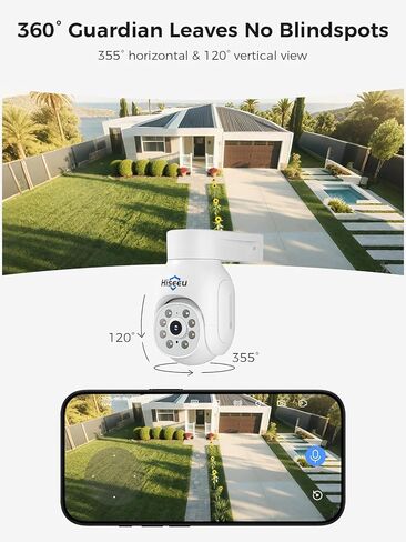 Hiseeu Wireless Security Camera System, 5MP Outdoor Cameras with 10" LCD Monitor 4-Cam Kit, 1TB HDD, Plug & Play NVR, Auto Tracking, 2.4G/5GHz WiFi, 2-Way Audio, Color Night Vision, No Monthly Fees in Saudi Arabia