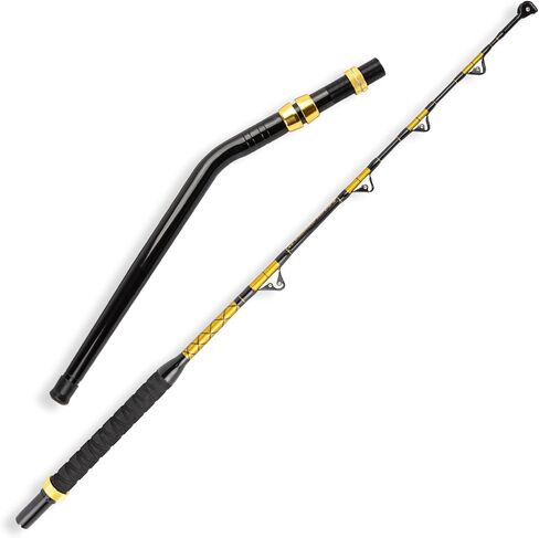 2-Piece Saltwater Offshore Bent Butt Trolling Rod, Conventional Boat Fishing Rod Heavy Duty Big Game Rods Deep Sea Fishing Pole (5'6", 30-50lb/50-80lb/80-120lb) in Kuwait