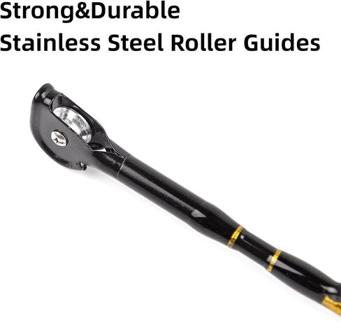 2-Piece Saltwater Offshore Bent Butt Trolling Rod, Conventional Boat Fishing Rod Heavy Duty Big Game Rods Deep Sea Fishing Pole (5'6", 30-50lb/50-80lb/80-120lb) in Kuwait
