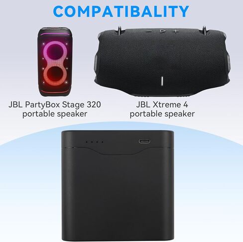 ANTIEE 2-Pack Xtreme 4 بطارية لـ JBL PartyBox Stage 320 & Xtreme 4 سماعات بلوتوث لاسلكية محمولة، بديلة لبطارية JBL 400 7.4V 74Wh 10000mAh in Kuwait