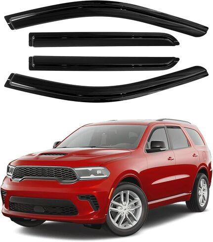 واقيات النوافذ واقيات المطر لعام 2024 2025 2026 ملحقات شيفروليه/تشيفي تراكس، شريط تثبيت خارجي على الجانب نافذة منحرفة الرياح أقنعة تهوية ظلال 4 قطع in Kuwait