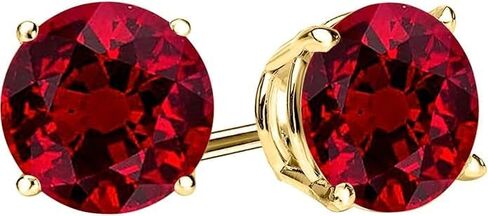 Houston Diamond District 0.5 to 6 Carat Natural Ruby Stud Earrings 4 Prong Push Back for Women in Saudi Arabia