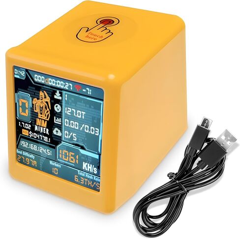 Bit Coin Miner NM-TV Crypto Miner ESP32 TFT Solo Lottery Miner Touchable 1.54 inch Smart Display ESP32 Development Board Lucky Gift Small TV Desktop Clock 1060 KH/s Hashrate, 2000% Win Boost Black in Saudi Arabia