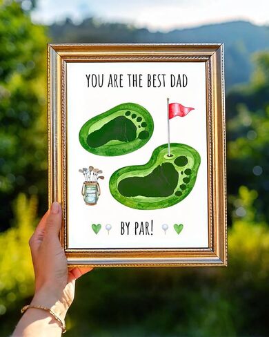 إصدار Lasting Littles Dad - كتاب تذكار لبصمة اليد وبصمة القدم للأطفال الصغار، هدايا ذات مغزى صنعتها الأيدي الصغيرة - هدية عيد الحب إلى تذكار الأب الجد - لا تتضمن أي دهانات in Saudi Arabia