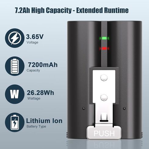KUNLUN 2-Pack 7200mAh Replacement for Ring Battery, Rechargeable Ring Camera Battery with Charger Station Compatible with Ring Camera Doorbell 2/3/4 Stick Up Cam, Spotlight Cam in Saudi Arabia