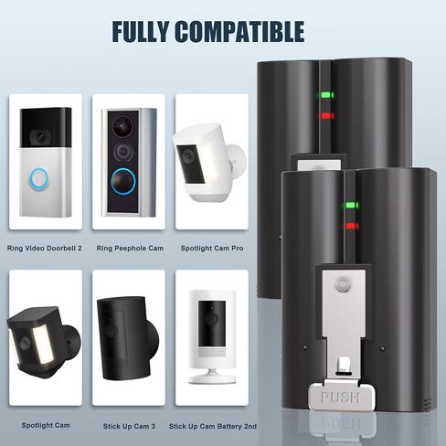 KUNLUN 2-Pack 7200mAh Replacement for Ring Battery, Rechargeable Ring Camera Battery with Charger Station Compatible with Ring Camera Doorbell 2/3/4 Stick Up Cam, Spotlight Cam in Saudi Arabia