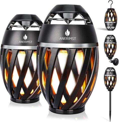 ANERIMST Unique Gifts for Men, Outdoor Bluetooth Speaker Waterproof Wireless with Torch LED Light, Birthday Gift for Boyfriend Him Dad, Cool for Garden, Patio, Outside (Black) in Kuwait