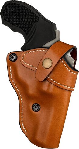Premium OWB Leather Holster for Most .38 Special & J Frame Revolvers for Taurus 327/605/856/85/905/942, S&W Model 60, Ruger SP101, Kimber 6S, Rossi Model 68, Fit 2.5" - 3.0" Barrel, Brown, Right/Left in Saudi Arabia
