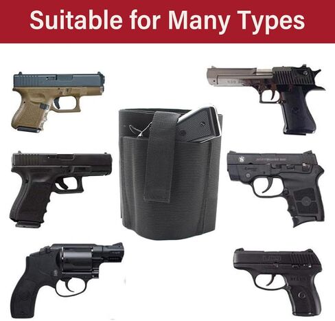 حافظة كاحل مطورة للحمل المخفي، تناسب Glock 43 26 19، SIG P365، Bodyguard 380، Ruger LCP، Springfield، 9mm 380، Shield 9mm، ومعظم المسدسات الأخرى، رسم اليد اليسرى اليمنى in Kuwait