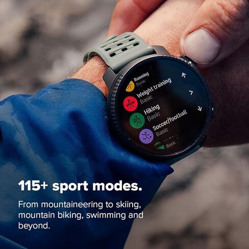 SUUNTO Vertical 2 GPS Sport Watch with 1.5" AMOLED Touchscreen, Black & SUUNTO 22 ATH6 Silicone Strap All Black S+M in Saudi Arabia