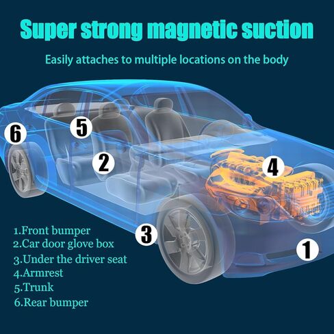جهاز تعقب GPS للمركبات، بدون رسوم شهرية بدون اشتراك، جهاز تعقب GPS مغناطيسي صغير مخفي في الوقت الحقيقي، جهاز تعقب السيارة للسيارات والأطفال والحيوانات الأليفة وكبار السن، متوافق مع Android وiOS in Kuwait