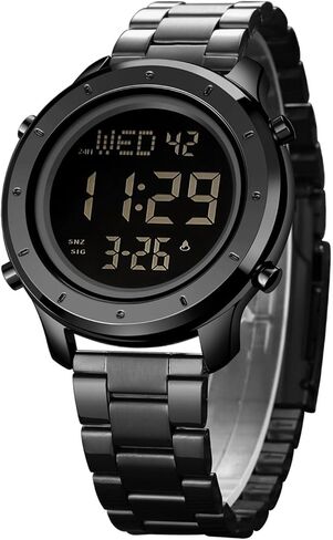 Mens Watch for Men Digital Watch Men's Wrist Watches LED Minimalist Stainless Steel Waterproof Stopwatch in Saudi Arabia