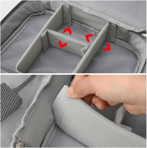 BLACK-Travel cable storage bag, electronic accessory box portable three-layer cable storage bag, can store cables, chargers, flash drives in Saudi Arabia