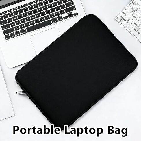 15.6-inch laptop bag with durable shock-absorbing zipper protective cover compatible with ASUS, Lenovo, Dell, HP, Acer laptop protective bags, black in Saudi Arabia