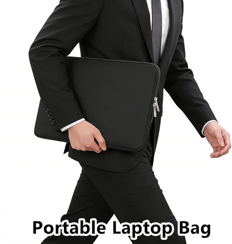 15.6-inch laptop bag with durable shock-absorbing zipper protective cover compatible with ASUS, Lenovo, Dell, HP, Acer laptop protective bags, black in Saudi Arabia