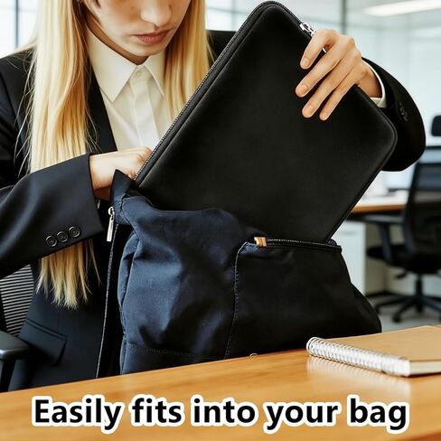 15.6-inch laptop bag with durable shock-absorbing zipper protective cover compatible with ASUS, Lenovo, Dell, HP, Acer laptop protective bags, black in Saudi Arabia