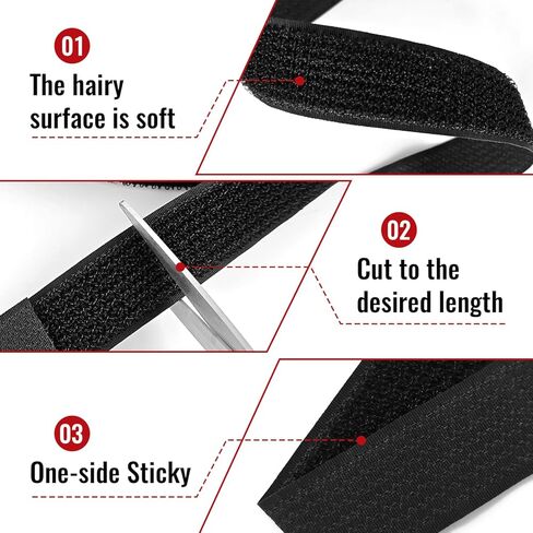 2" x32ft Hook and Loop Straps with Metal Buckles, Molle Cable Straps, Adjustable Fastening Cinch Strap, Reusable Nylon Securing Cord Ties, 2 inch Wide, Black with 20 Buckles in Saudi Arabia