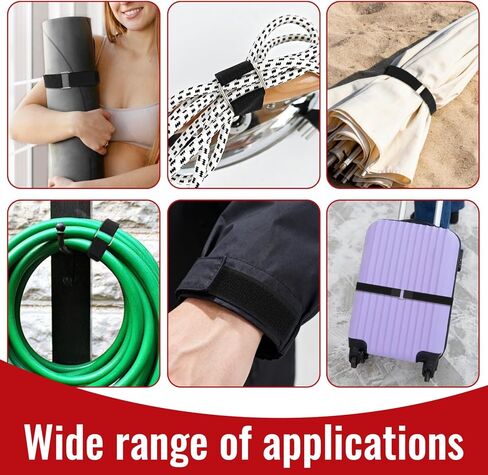 2" x32ft Hook and Loop Straps with Metal Buckles, Molle Cable Straps, Adjustable Fastening Cinch Strap, Reusable Nylon Securing Cord Ties, 2 inch Wide, Black with 20 Buckles in Saudi Arabia